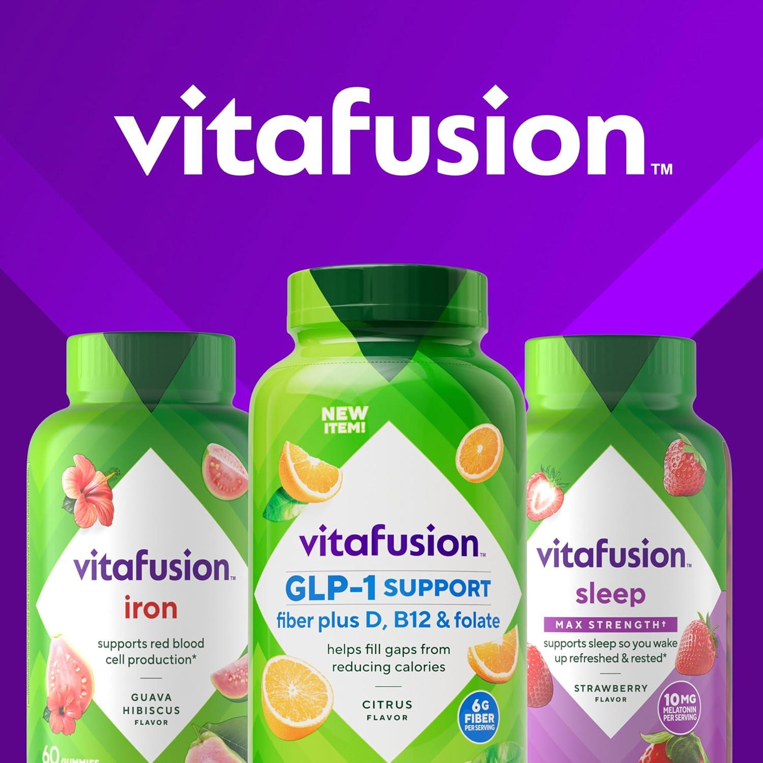 image:imageVitafusion GLP1 Support Fiber Plus Vitamins D B12 and Folate Gummy Vitamins Citrus Flavor Sugar Free 90 Count 30 Day Supply90 Count Pack of 1