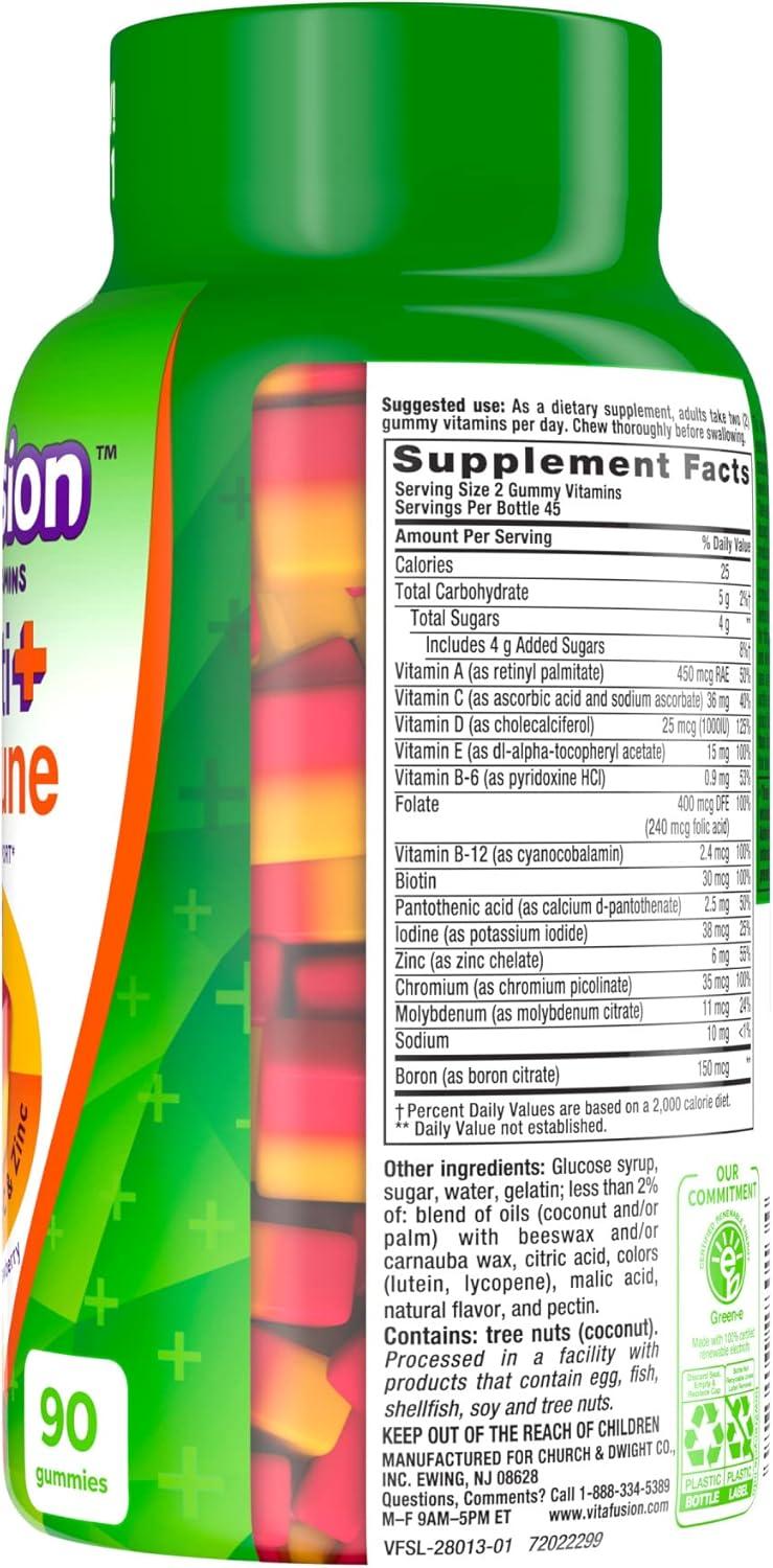 image:imageVitafusion Multi Immune Support 2in1 Benefits amp Flavors Adult Gummy Vitamins with Vitamin C Zinc Daily Multivitamins 90 Count