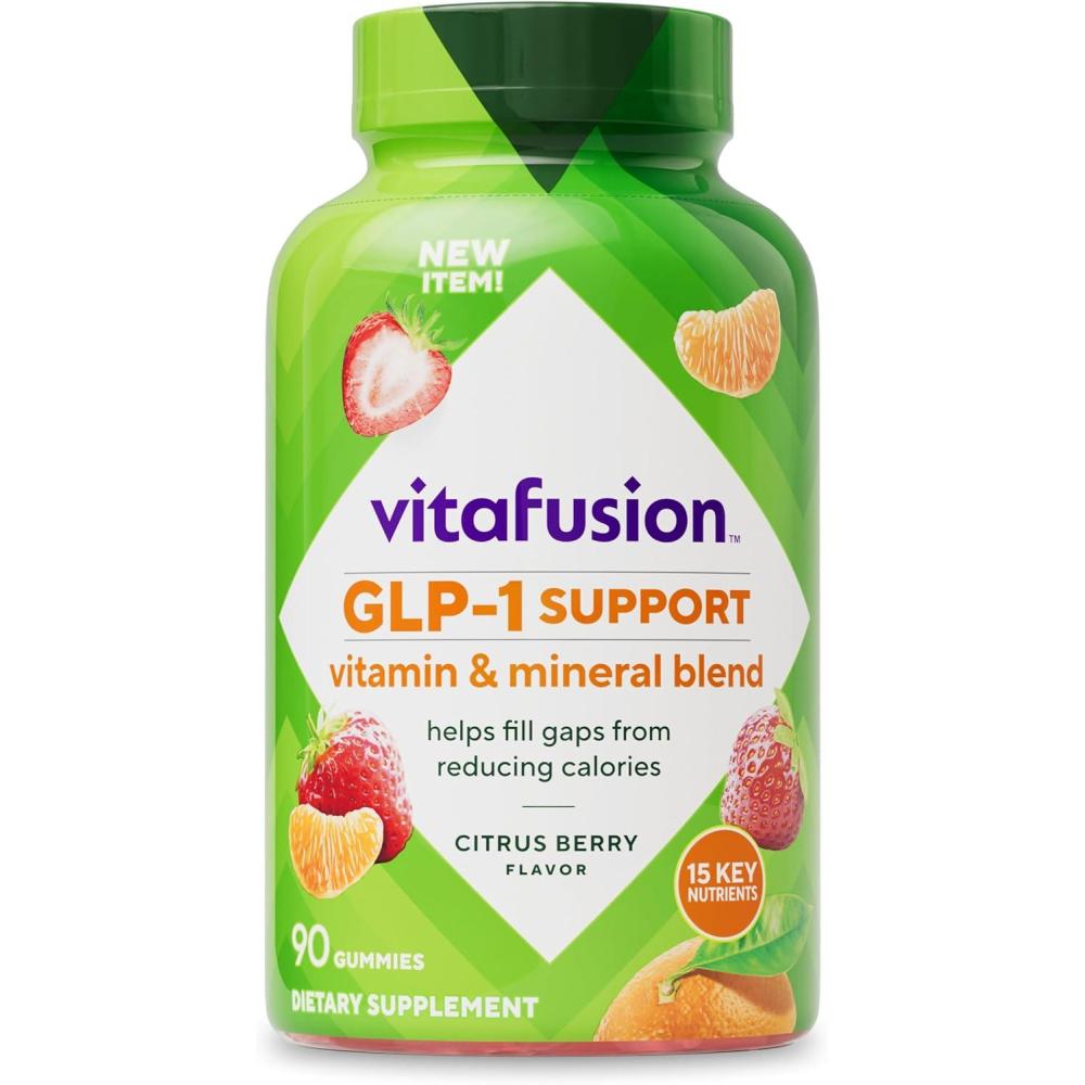 image:imagevitafusion GLP1 Support Multivitamin Vitamin and Mineral Blend 15 Essential Nutrients Citrus Berry Flavor 90 Count 45 Day Supply