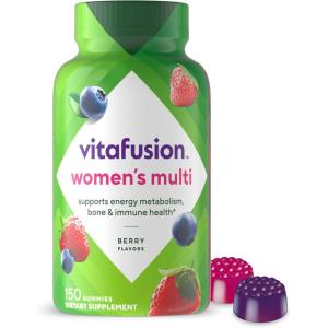 Vitafusion Womens Multivitamin Gummies, Berry Flavored Daily Vitamins for Women with Vitamins A, C, D, E, B-6 and B-12, 150 Count, 75 Day Supply, 150 Count(Old Version)