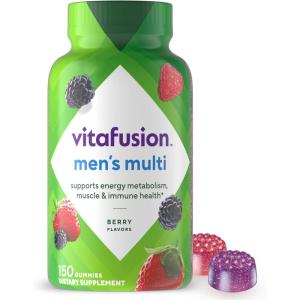 vitafusion Adult Gummy Vitamin Supplement for Men, Berry Flavored, A, C, D, E, B6, B12, Daily, 120 Count, 60 Day Supply(Old Version)