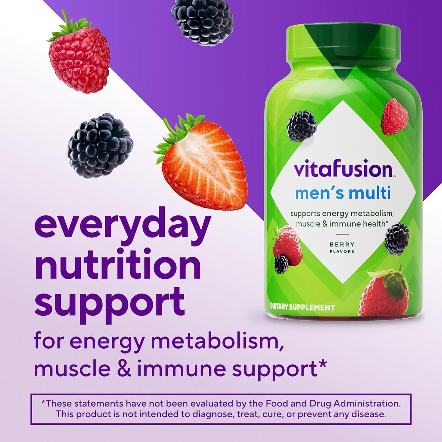 image:imagevitafusion Adult Gummy Vitamin Supplement for Men Berry Flavored A C D E B6 B12 Daily 120 Count 60 Day SupplyNew Version 120 count 10 ACE Vitamins