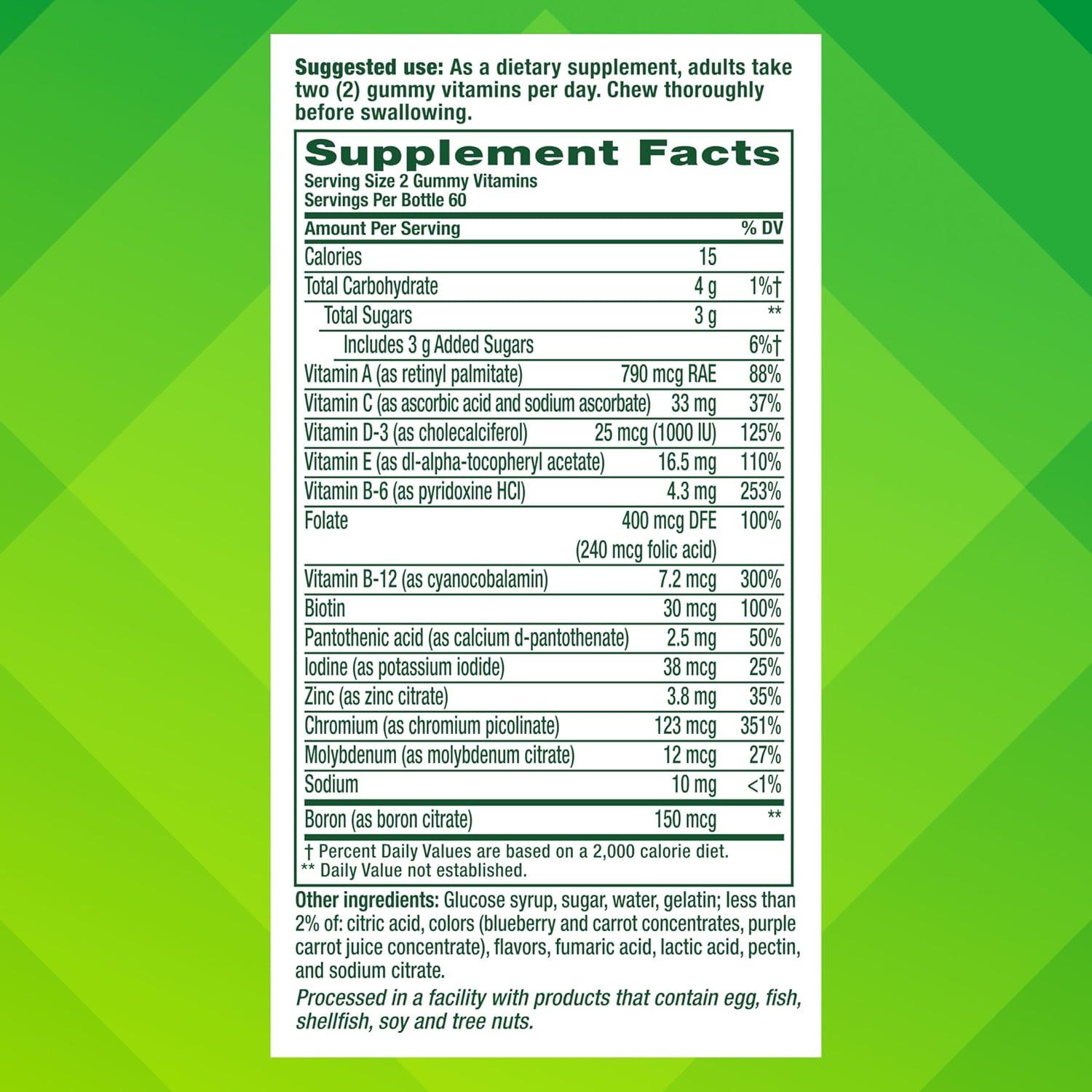 image:imagevitafusion Adult Gummy Vitamin Supplement for Men Berry Flavored A C D E B6 B12 Daily 120 Count 60 Day SupplyNew Version 120 count 10 ACE Vitamins