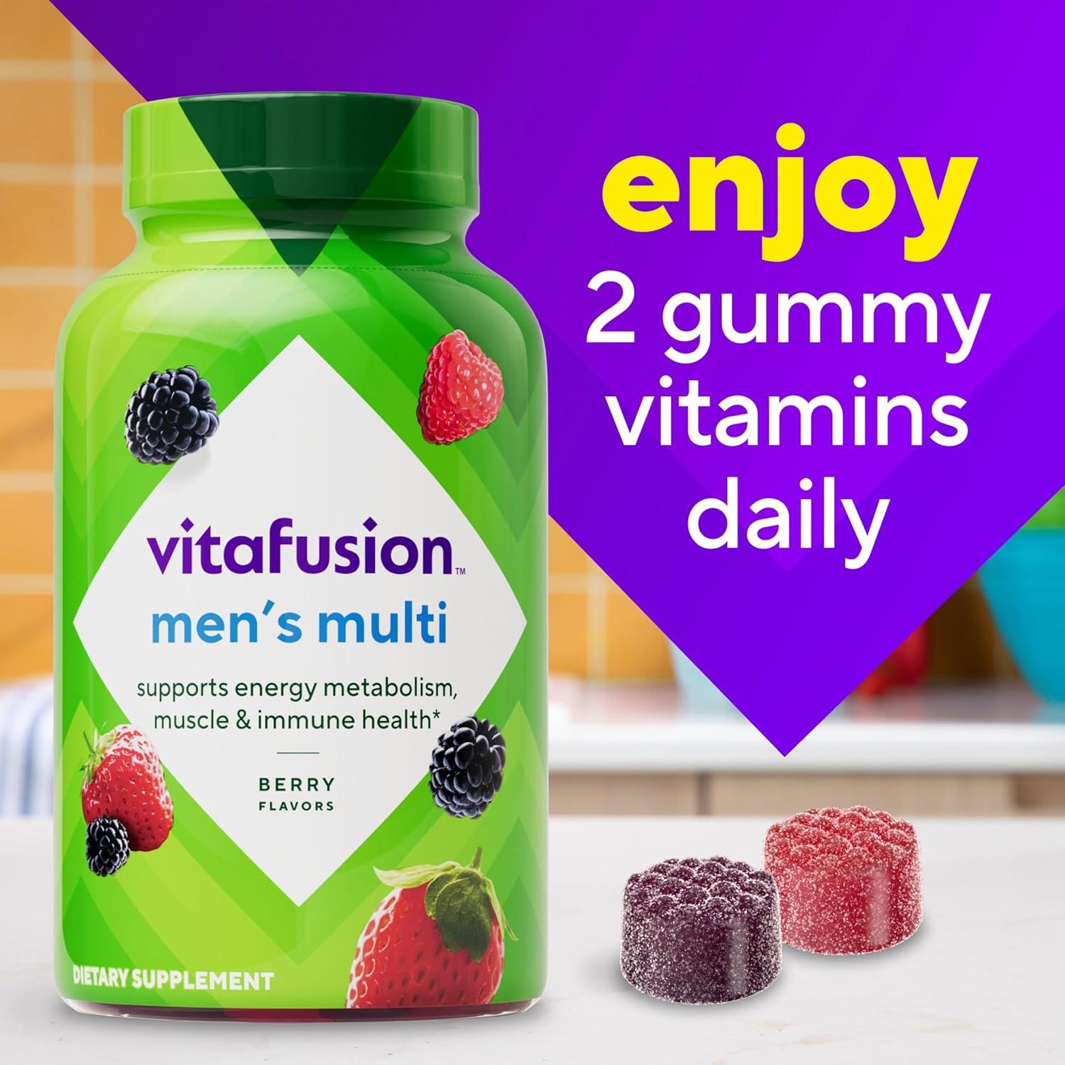 image:imagevitafusion Adult Gummy Vitamin Supplement for Men Berry Flavored A C D E B6 B12 Daily 120 Count 60 Day SupplyNew Version 120 count 10 ACE Vitamins
