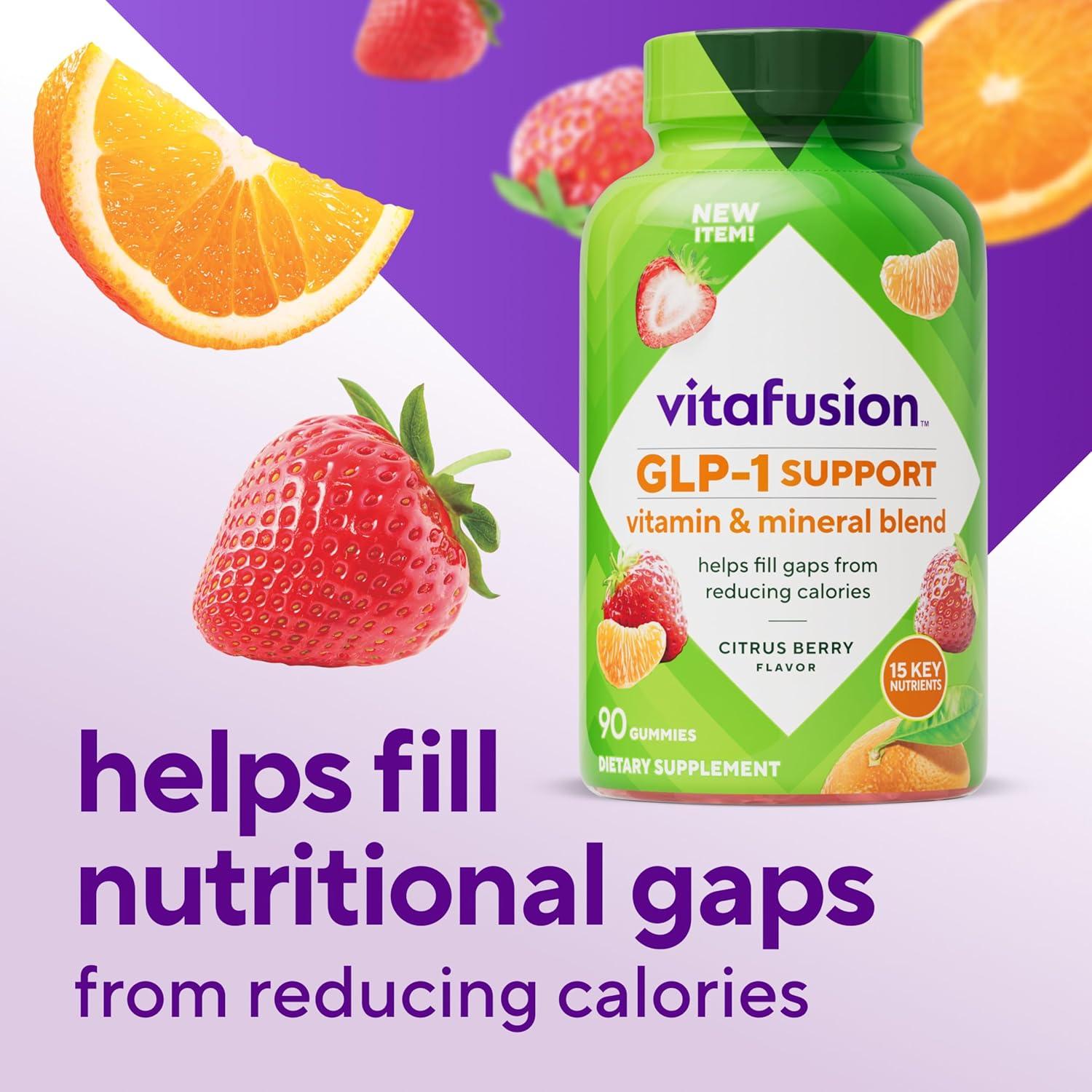image:imagevitafusion GLP1 Support Multivitamin Vitamin and Mineral Blend 15 Essential Nutrients Citrus Berry Flavor 90 Count 45 Day Supply