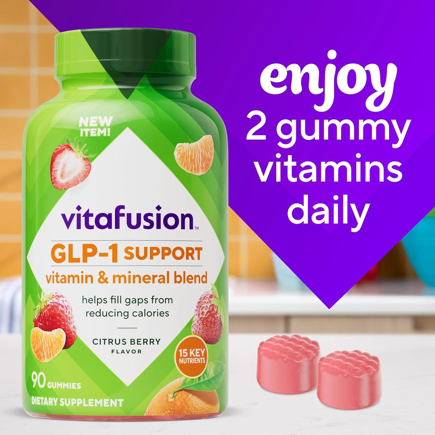 image:imagevitafusion GLP1 Support Multivitamin Vitamin and Mineral Blend 15 Essential Nutrients Citrus Berry Flavor 90 Count 45 Day Supply