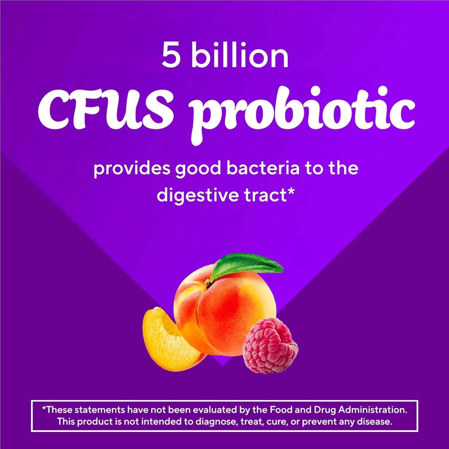 image:imagevitafusion Probiotic Gummy Supplements Raspberry Peach and Mango Flavors Probiotic Nutritional Supplements With 5 Billion CFUs 35 Day Supply 70 Count