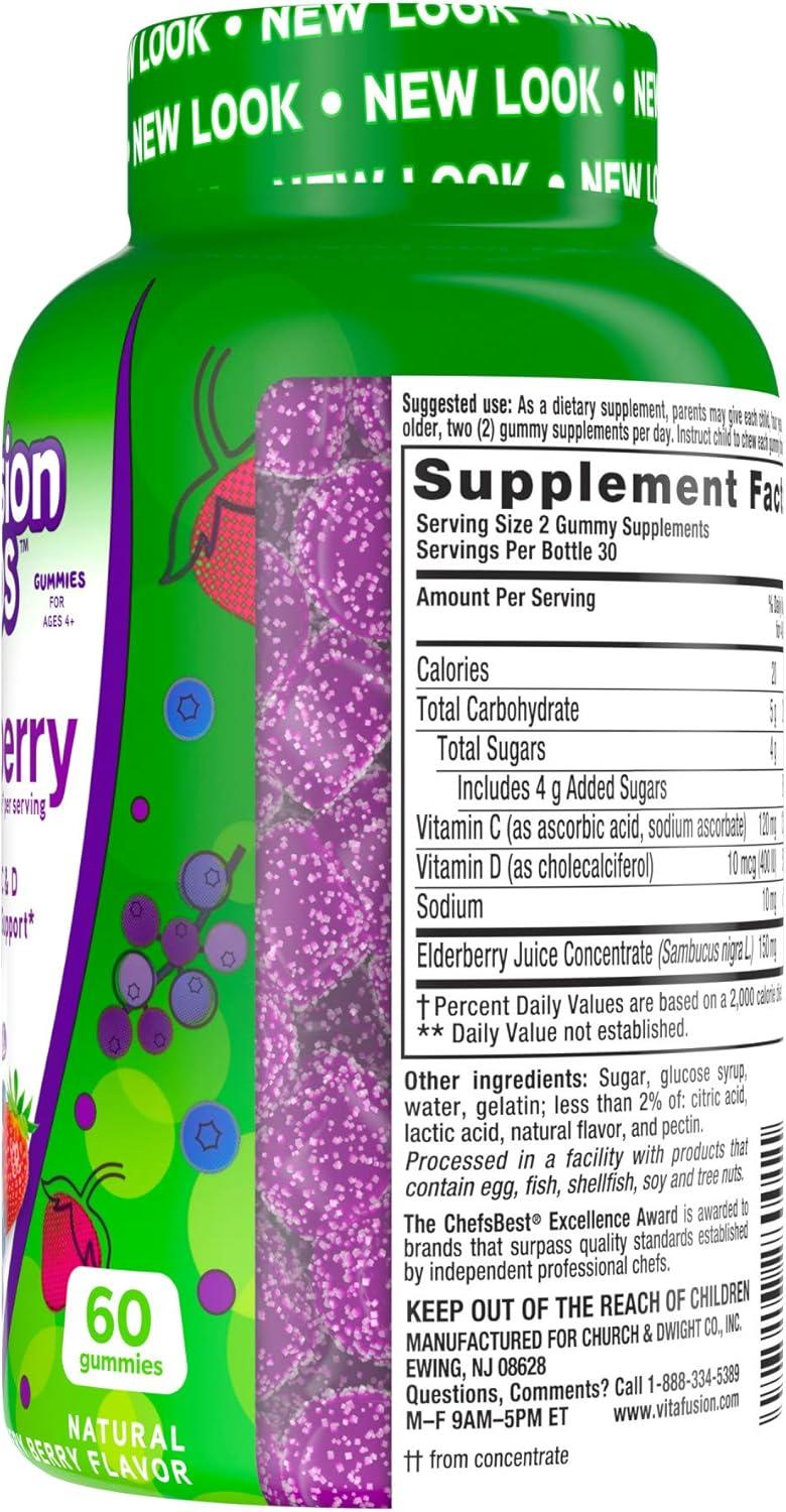 image:imageVitafusion Kids Elderberry Gummy Vitamins Delicious Immune Support Gummies for Kids 60Ct