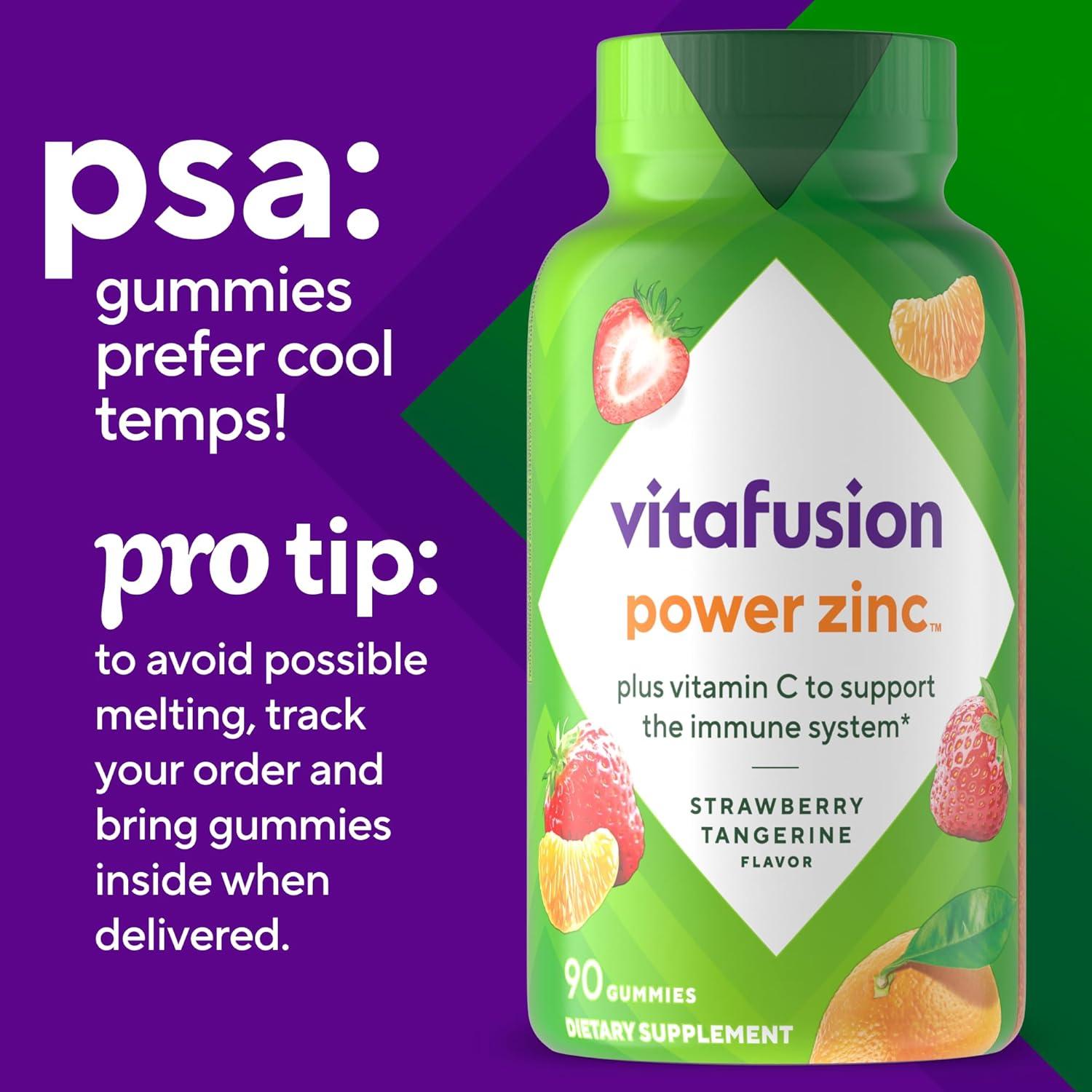 image:imageVitafusion Power Zinc Gummy Vitamins Strawberry Tangerine Flavored Immune Support 1 90 Count90 Count Pack of 1