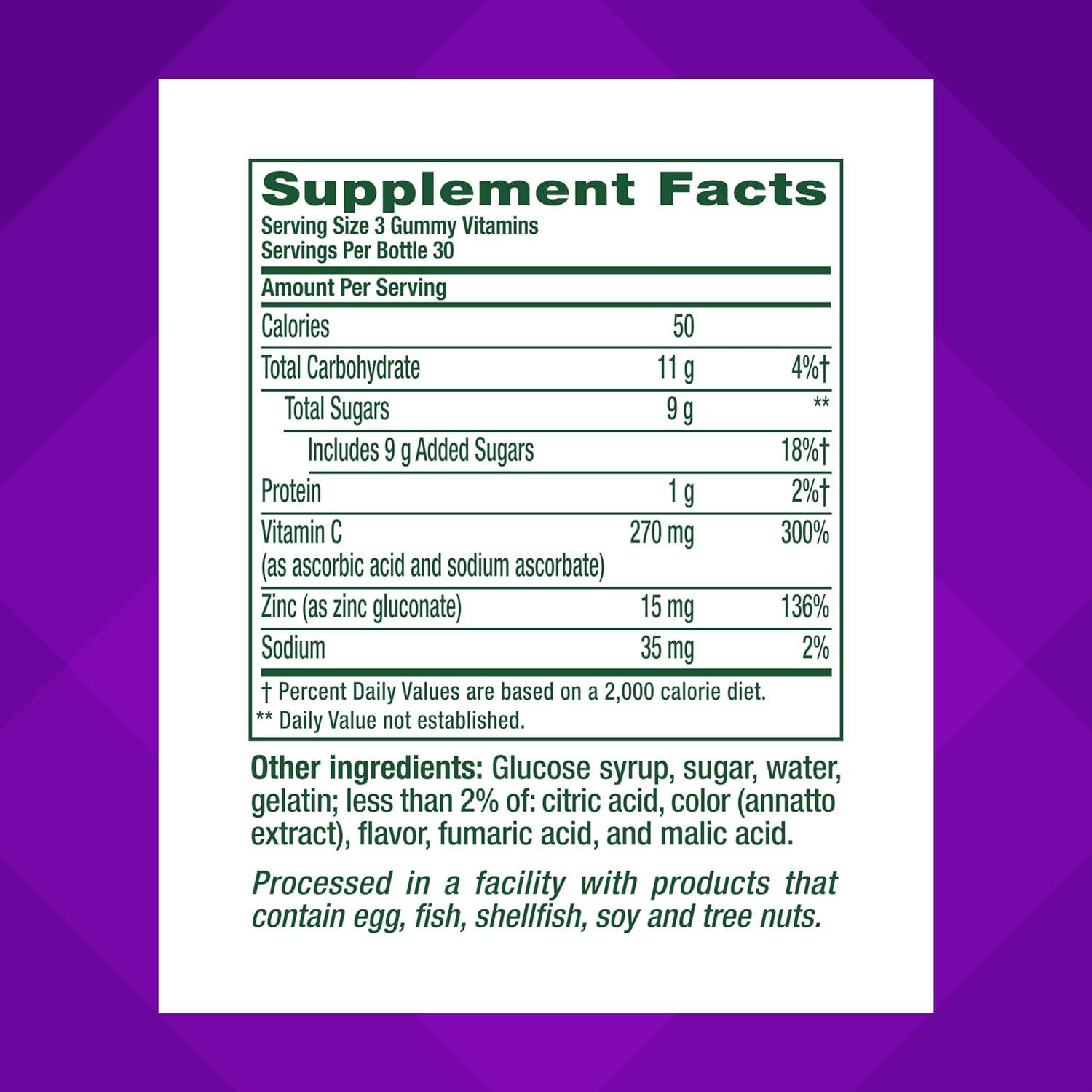 image:imageVitafusion Power Zinc Gummy Vitamins Strawberry Tangerine Flavored Immune Support 1 90 Count90 Count Pack of 1