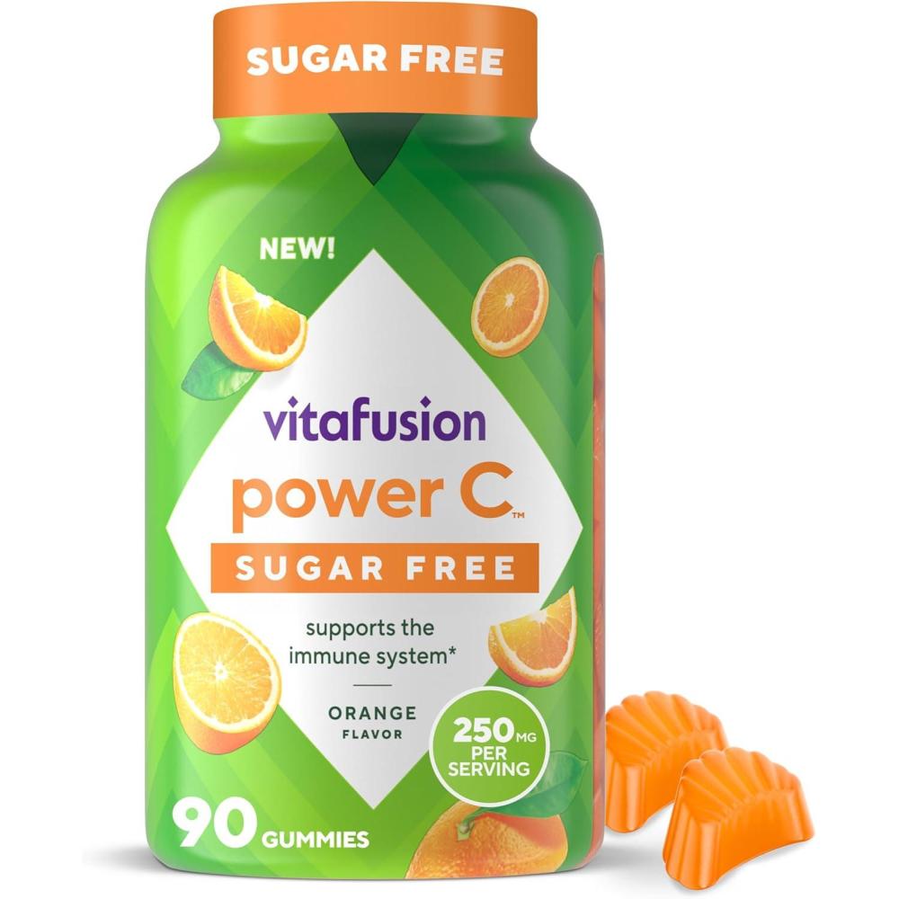 image:imagevitafusion Sugar Free Power C Vitamin C Gummies Daily Adult Vitamins for Immune System Support 1 Orange Flavor 90 Count1 Count Pack of 1
