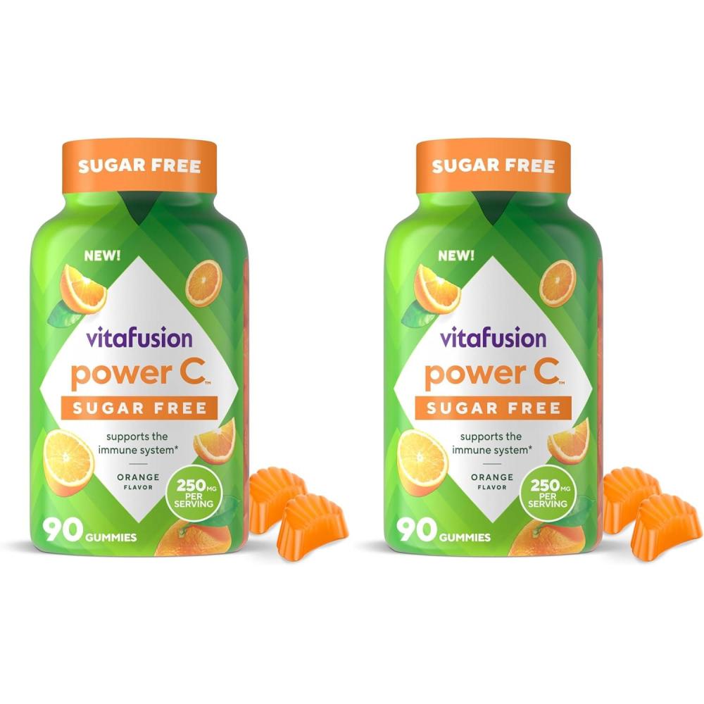 image:imagevitafusion Sugar Free Power C Vitamin C Gummies Daily Adult Vitamins for Immune System Support 1 Orange Flavor 90 Count1 Count Pack of 2