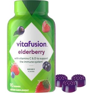 Vitafusion Elderberry Gummy Vitamins, 90ct Elderberry Gummy Vitamins, Chewables, 90 Count(90 Count (Pack of 1))