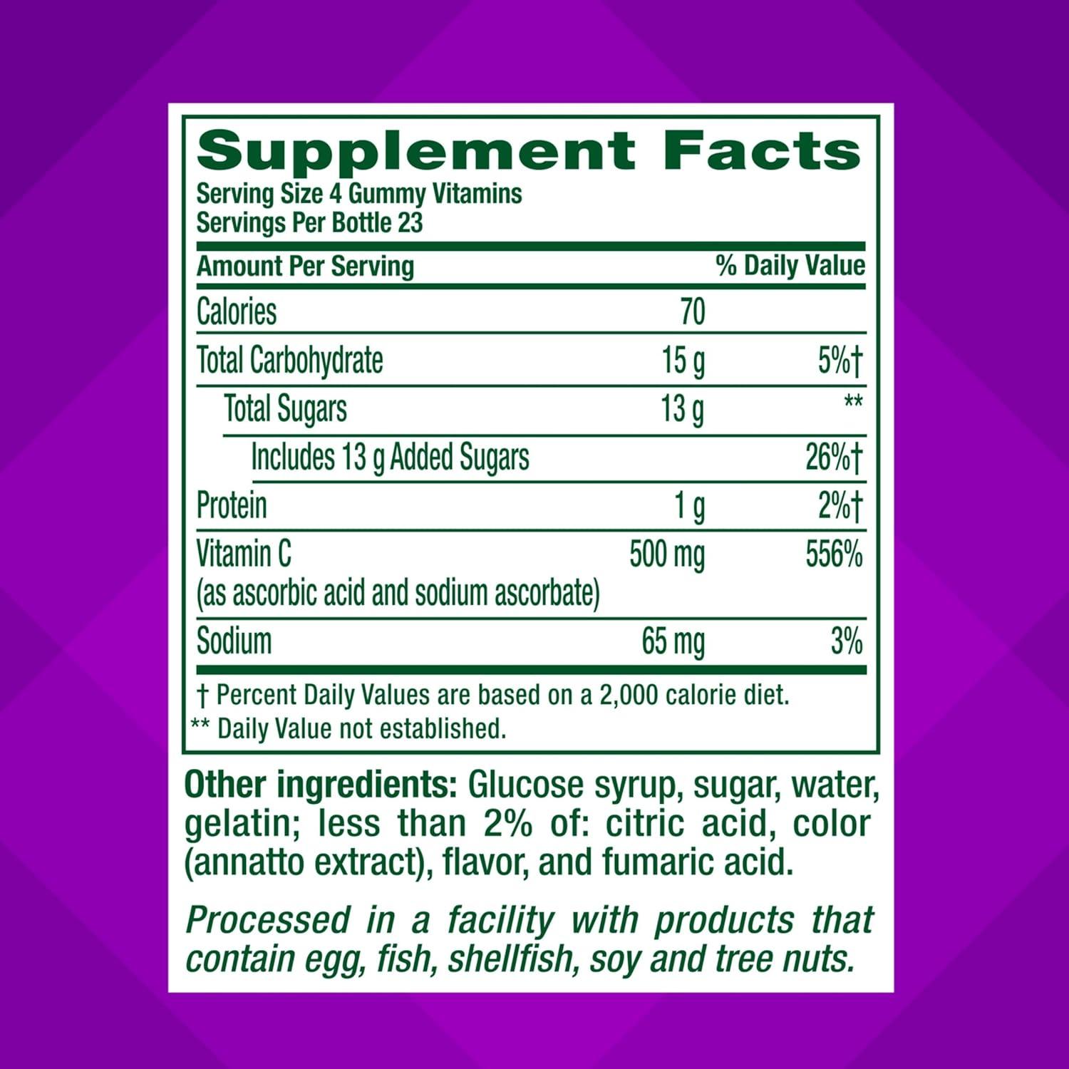 image:imagevitafusion Extra Strength Power C Gummy Vitamins Tropical Citrus Flavored Immune Support 1 Vitamins 92 Count92 Count Pack of 1