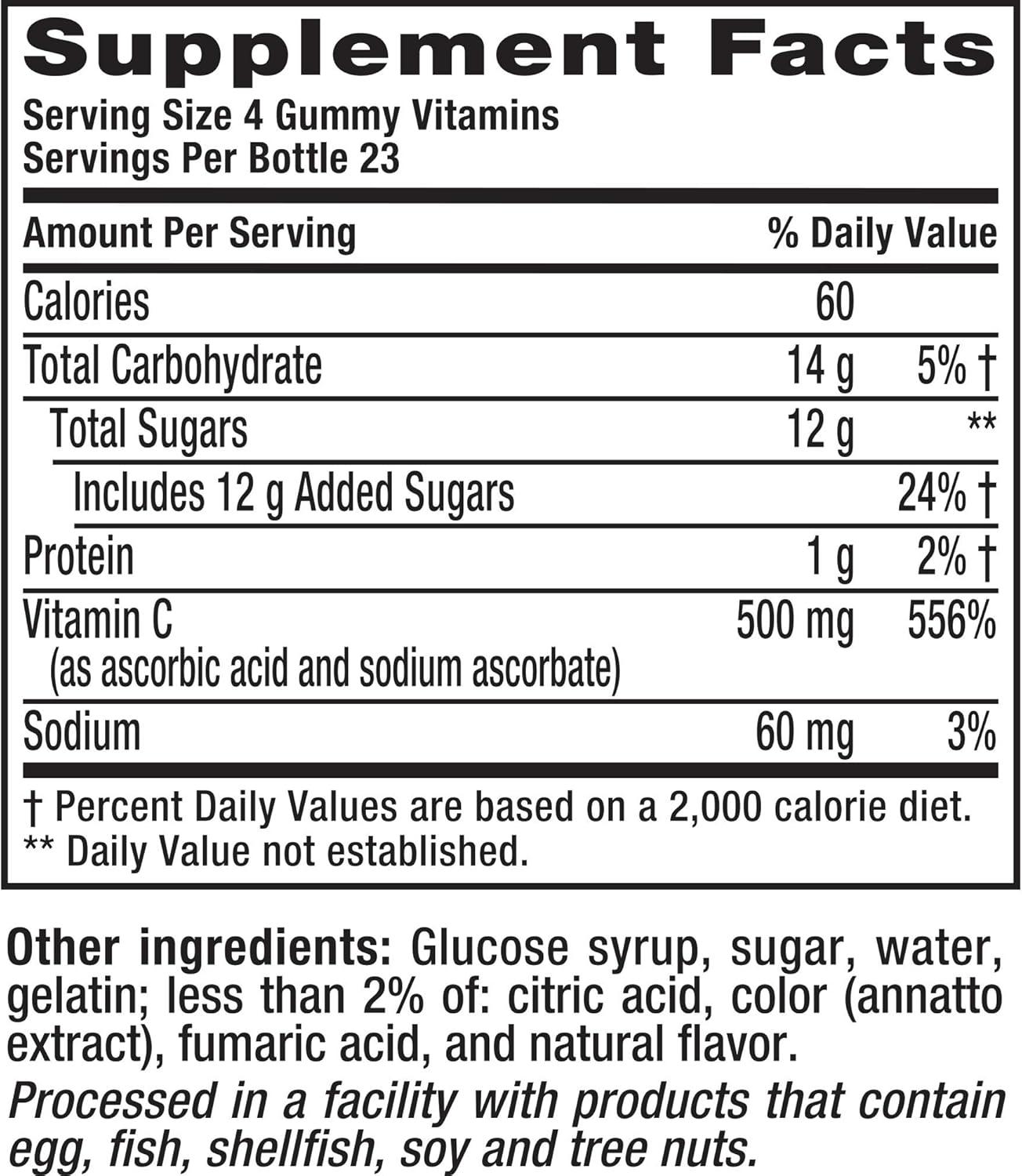 image:imagevitafusion Extra Strength Power C Gummy Vitamins Tropical Citrus Flavored Immune Support 1 Vitamins 92 Count92 Count Pack of 2