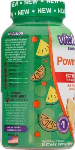 image:imagevitafusion Extra Strength Power C Gummy Vitamins Tropical Citrus Flavored Immune Support 1 Vitamins 92 Count92 Count Pack of 2