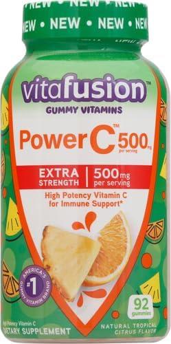 image:imagevitafusion Extra Strength Power C Gummy Vitamins Tropical Citrus Flavored Immune Support 1 Vitamins 92 Count92 Count Pack of 2