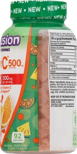 image:imagevitafusion Extra Strength Power C Gummy Vitamins Tropical Citrus Flavored Immune Support 1 Vitamins 92 Count92 Count Pack of 2