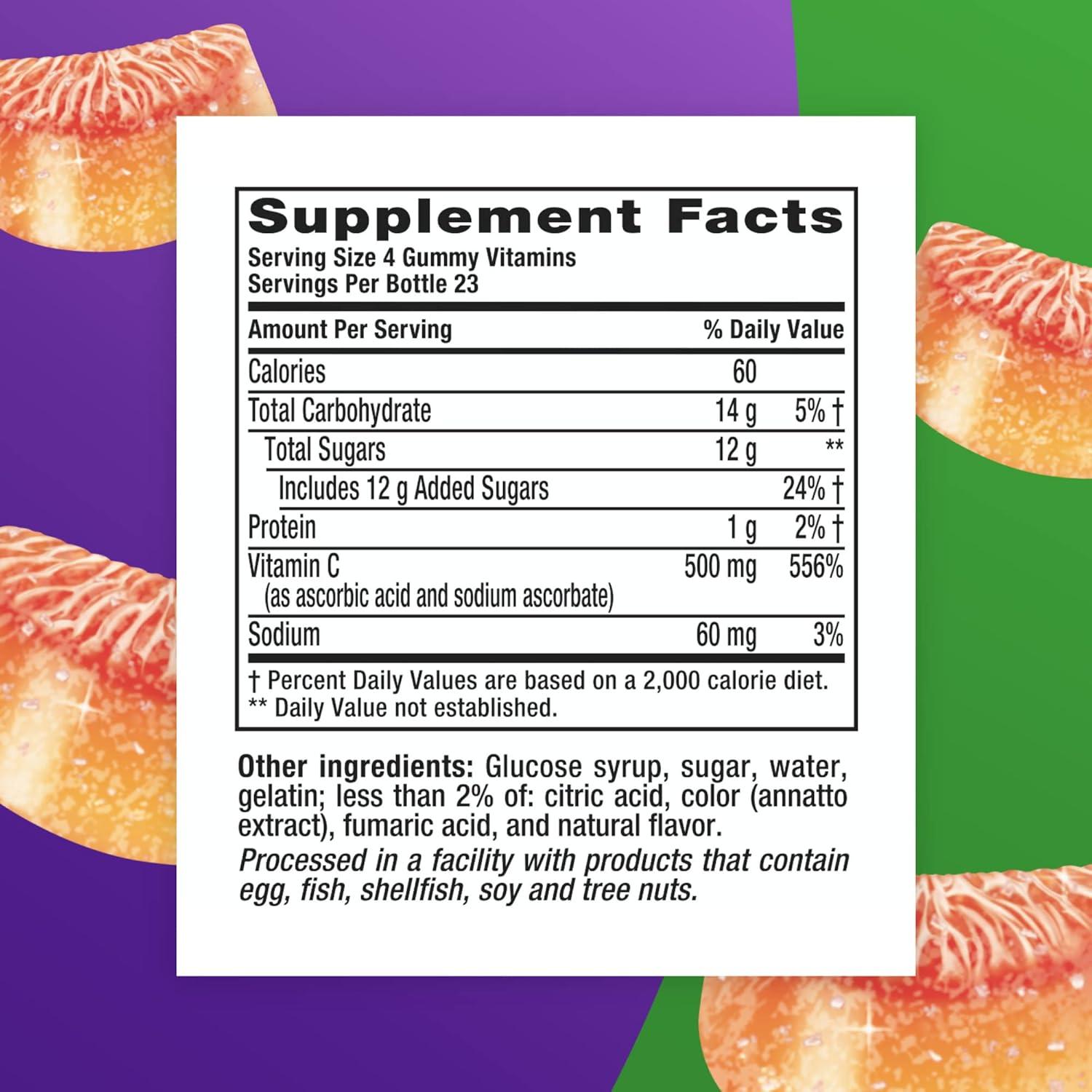 image:imagevitafusion Extra Strength Power C Gummy Vitamins Tropical Citrus Flavored Immune Support 1 Vitamins 92 Count92 Count Pack of 2