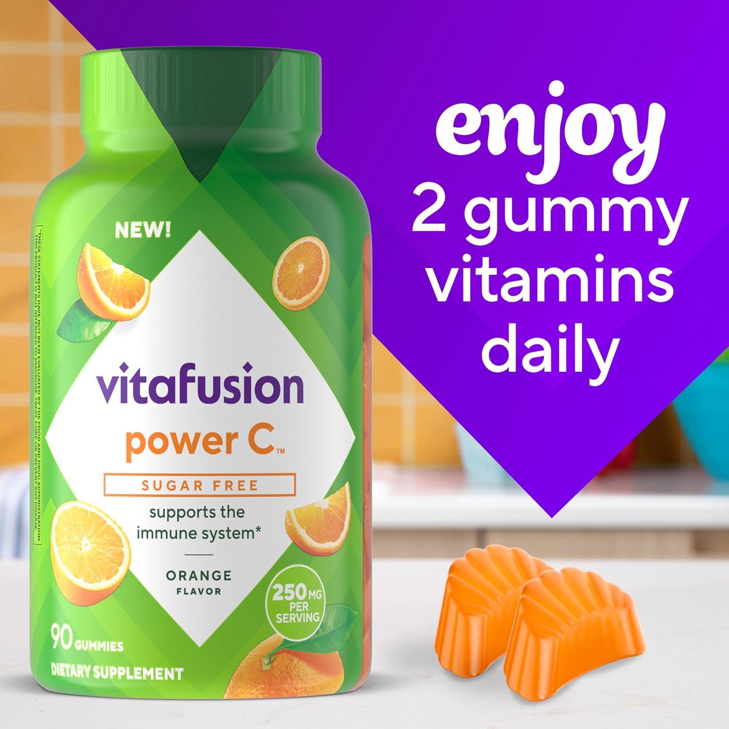 image:imagevitafusion Sugar Free Power C Vitamin C Gummies Daily Adult Vitamins for Immune System Support 1 Orange Flavor 90 Count1 Count Pack of 1