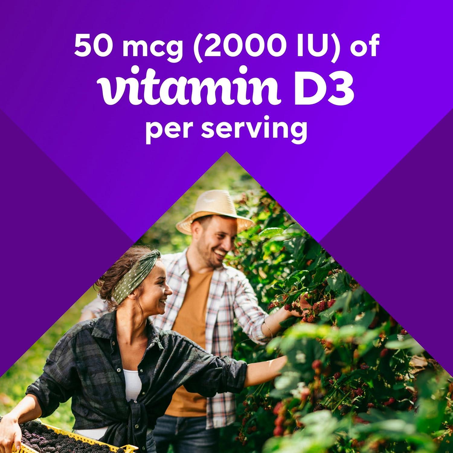 image:imagevitafusion Vitamin D3 Gummies Bone and Immune Support Peach Blackberry Strawberry Flavored 50 mcg D3 Gummy Vitamin Supplement 75 Day Supply 150 Count150 Count Pack of 2