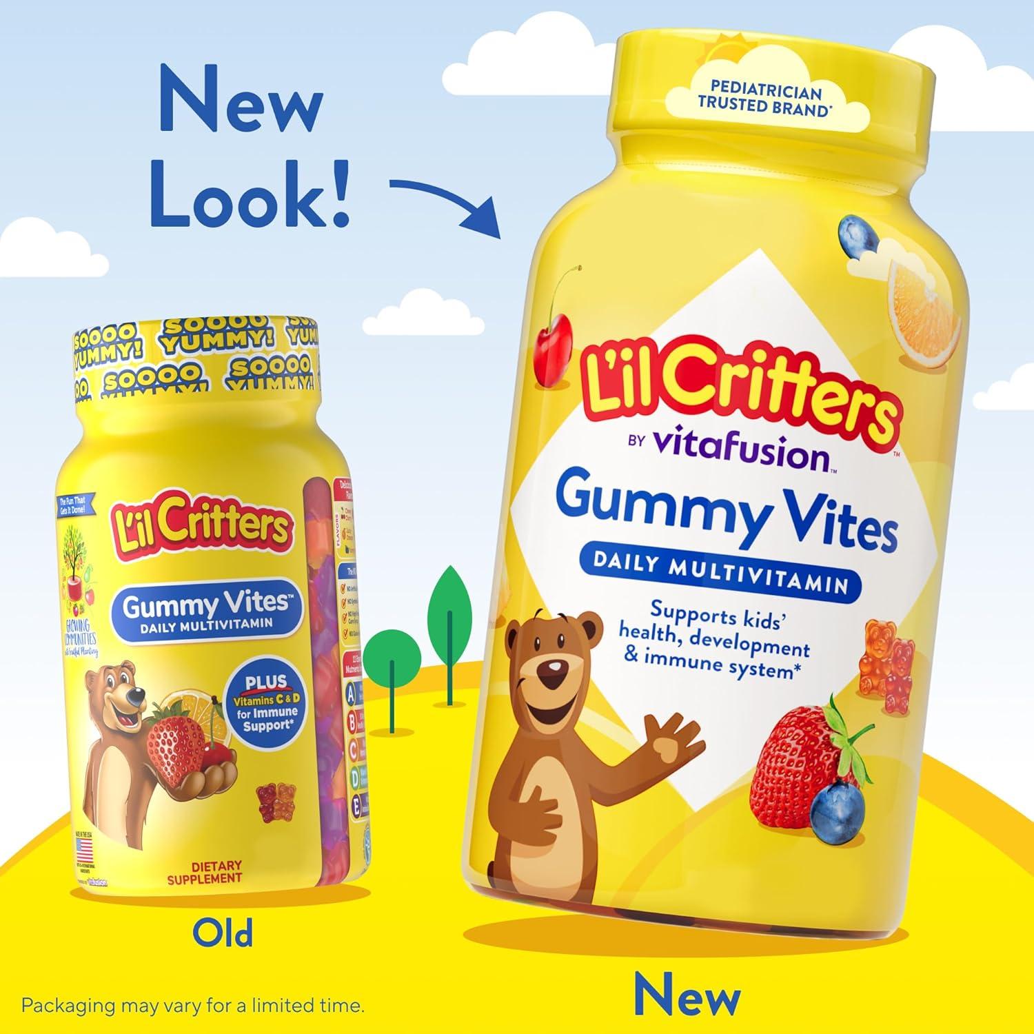 image:imageLil Critters Gummy Vites Daily Kids Multivitamins Assorted Fruit Flavors for Ages 2 Toddlers amp Kids Gummy Vitamin with Vitamin C and D 95190 Day Supply 190 Gummies