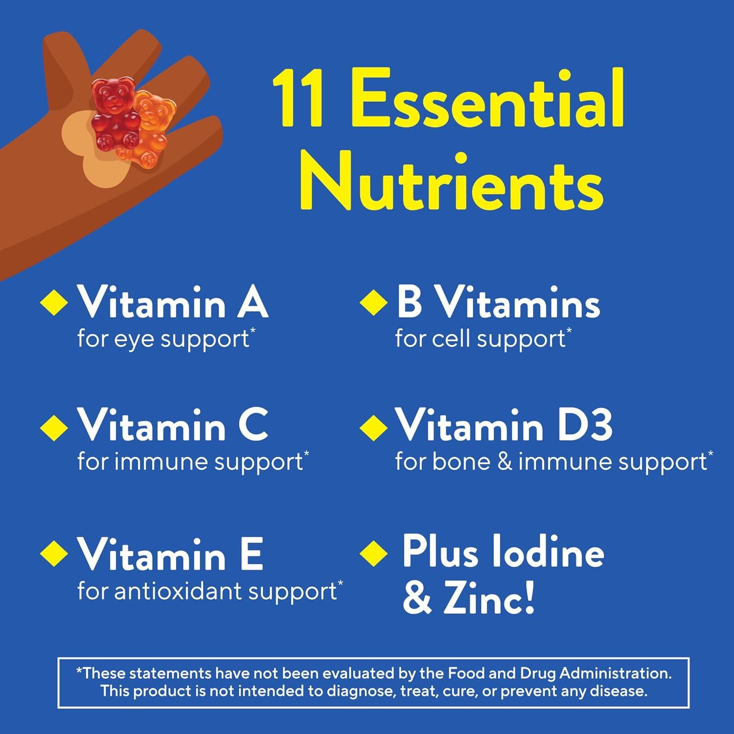 image:imageLil Critters Gummy Vites Daily Kids Multivitamins Assorted Fruit Flavors for Ages 2 Toddlers amp Kids Gummy Vitamin with Vitamin C and D 95190 Day Supply 190 Gummies