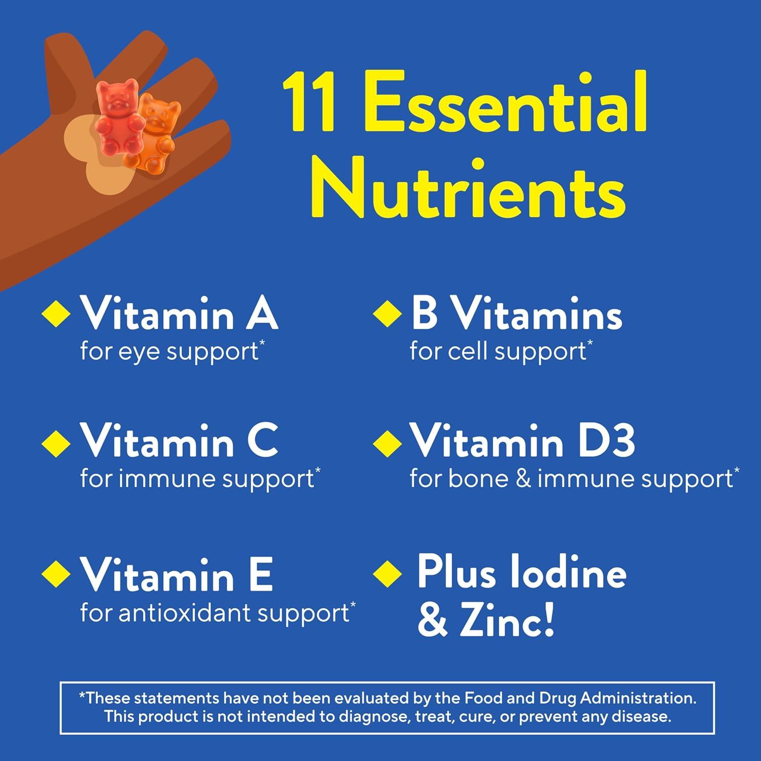 image:imageLil Critters Gummy Vites No Sugar Added Daily Gummy Multivitamin for Ages 2 Toddlers amp Kids Vitamin C D3 for Immune Strawberry and Orange Flavors 100 Gummies
