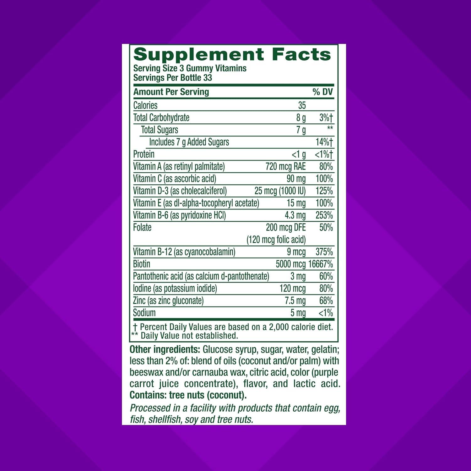 image:imageVitafusion Gorgeous Hair Skin amp Nails Multivitamin Gummy Vitamins plus Biotin and Antioxidant vitamins CampE Raspberry Flavor 135ct 45 day supply from Americas Number One Gummy Vitamin BrandBerry