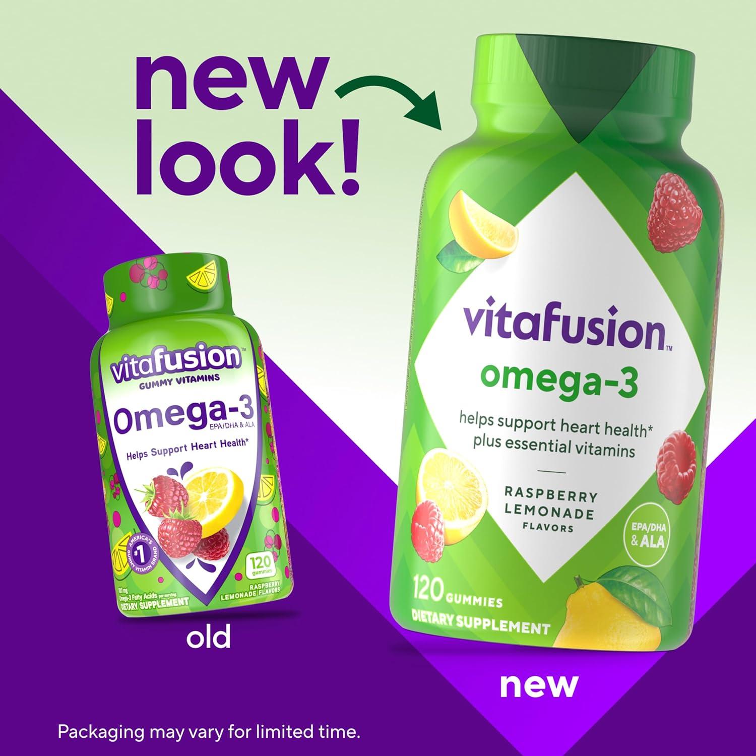 image:imageVitafusion Omega3 Gummy Vitamins Berry Lemonade Flavored Heart Health Vitamins1 With Omega 3 EPADHA and Vitamins A C D and E Americas Number 1 Vitamin Brand 60 Day Supply 120 Count