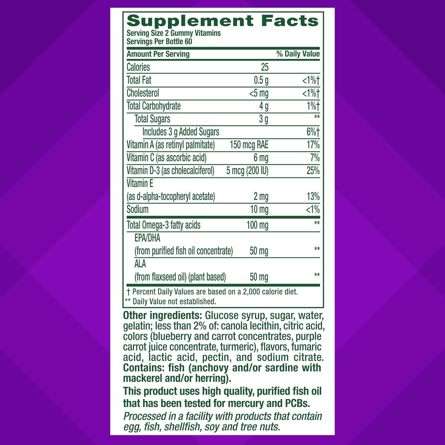 image:imageVitafusion Omega3 Gummy Vitamins Berry Lemonade Flavored Heart Health Vitamins1 With Omega 3 EPADHA and Vitamins A C D and E Americas Number 1 Vitamin Brand 60 Day Supply 120 Count