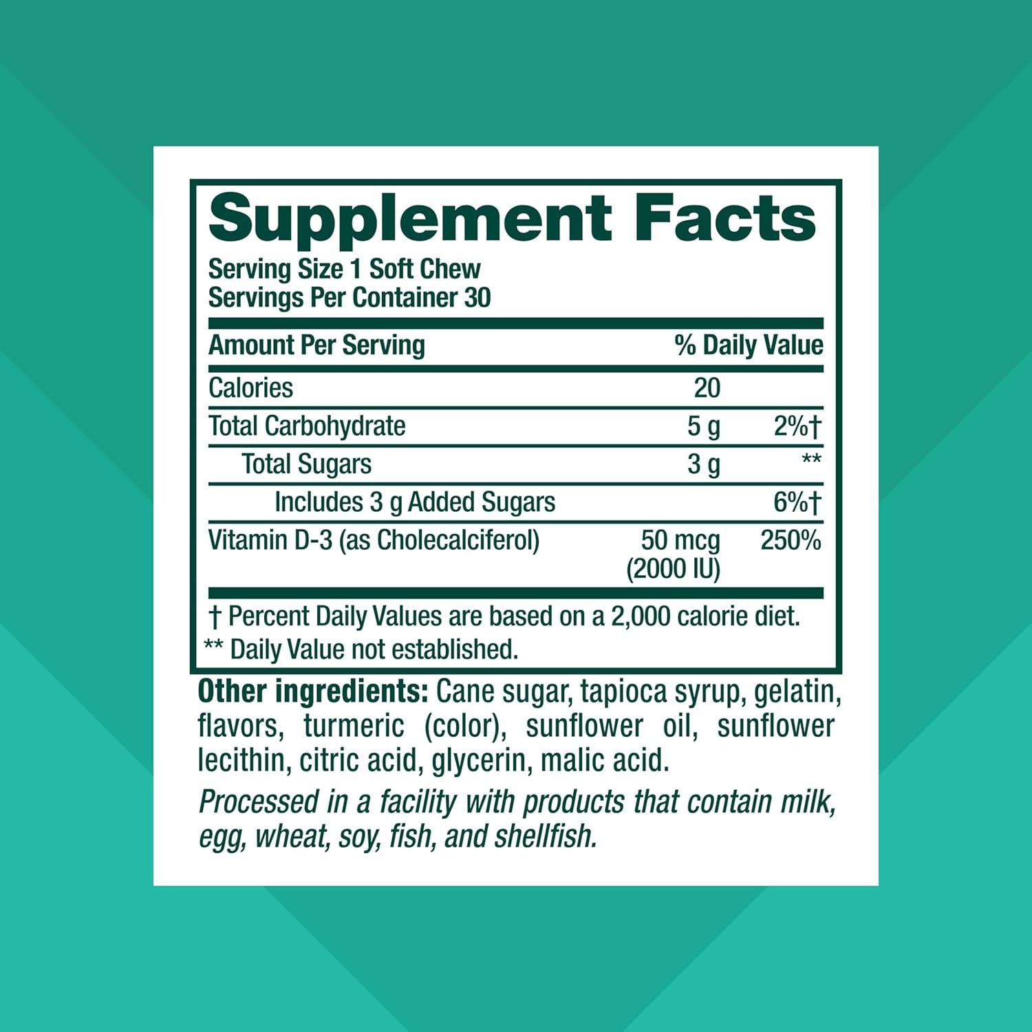 image:imageVitafusion Soft Chews Muscle amp Bone Support 1 Adult Chewable Vitamin D for Bone amp Muscle Support Individually Wrapped Tropical Fusion Flavor 30 Chews 30 Day Supply