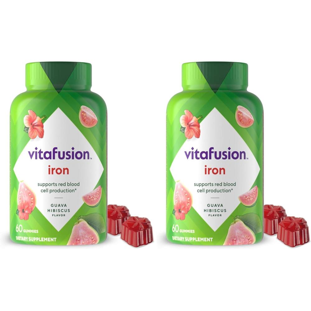 image:imageVitafusion Iron Gummy Vitamin Supplement Supports Red Blood Cell Production Guava Hibiscus Flavor 30 Servings 60 Count60 Count Pack of 2