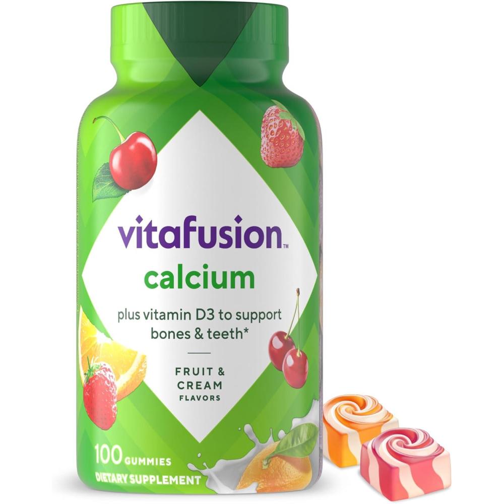 image:imagevitafusion Chewable Calcium Gummy Vitamins for Bone and Teeth Support Calcium Gummies Fruit and Cream Flavor 100 Count 50 Day SupplyCalcium