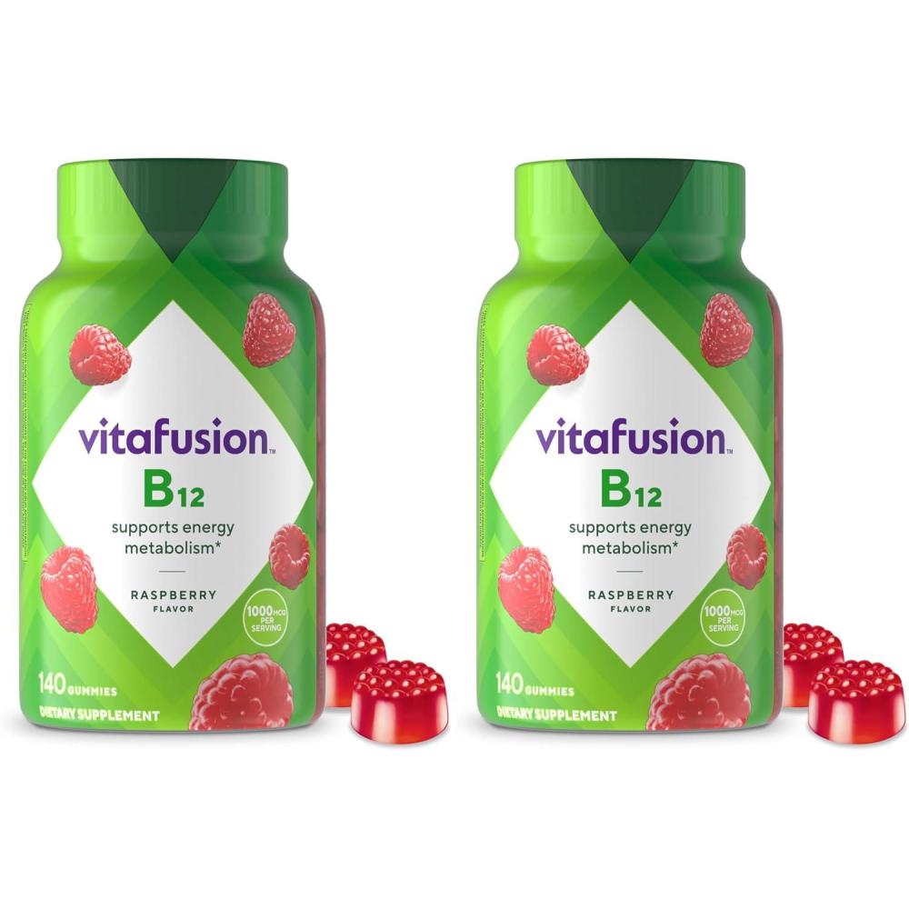 image:imagevitafusion Vitamin B12 Gummy Vitamins for Energy Metabolism Support Raspberry Flavored Americas Number 1 Gummy Vitamin Brand 70 Day Supply 140 Count140 Count Pack of 2