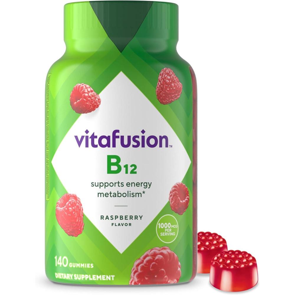 image:imagevitafusion Vitamin B12 Gummy Vitamins for Energy Metabolism Support Raspberry Flavored Americas Number 1 Gummy Vitamin Brand 70 Day Supply 140 Count140 Count Pack of 1
