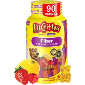 L’il Critters Fiber Daily Gummy Supplement for Kids, for Digestive Support, Berry and Lemon Flavors, 90 Gummies(90 Count (Pack of 1))