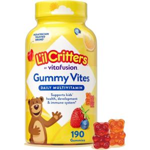 L’il Critters Gummy Vites Daily Kids Multivitamins Assorted Fruit Flavors for Ages 2+ Toddlers & Kids, Gummy Vitamin with Vitamin C and D, 95-190 Day Supply, 190 Gummies