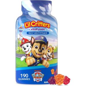 L’il Critters Paw Patrol Gummy Vites Daily Gummy Multivitamin for Kids, Vitamin C, D3 for Immune Support Cherry, Orange and Blueberry Flavors, 190 Gummies(Paw Patrol)