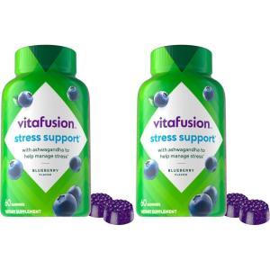 Vitafusion Ashwagandha Gummies –Clinically Shown Adaptogen Sensoril Ashwagandha 125mg Per Serving – Help Manage Stress – Chewable Gummy Vitamins/ Alternative to Liquid Capsules Drops Powder, 60 Count(60 Count (Pack of 2))