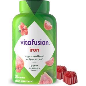 Vitafusion Iron Gummy Vitamin Supplement, Supports Red Blood Cell Production*, Guava Hibiscus Flavor, 30 Servings, 60 Count(60 Count (Pack of 1))