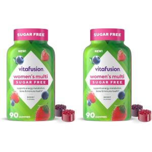 Vitafusion Women’s Sugar Free Daily Multivitamin Supplement, Keto Diet Friendly Adult Gummy Vitamin for Energy, Bone & Immune Support*, 90 Count(1 Count (Pack of 180))