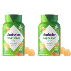vitafusion Magnesium Gummy Supplement, Bring calm to your vitamin routine, Tropical Citrus Flavor, 60 Gummies(60 Count (Pack of 2))