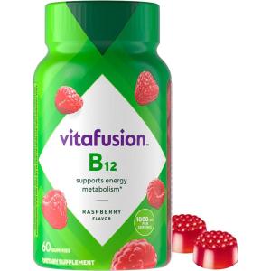 vitafusion Vitamin B12 Gummy Vitamins for Energy Metabolism Support, Raspberry Flavored, America’s Number 1 Gummy Vitamin Brand, 70 Day Supply, 140 Count(60 Count (Pack of 1))
