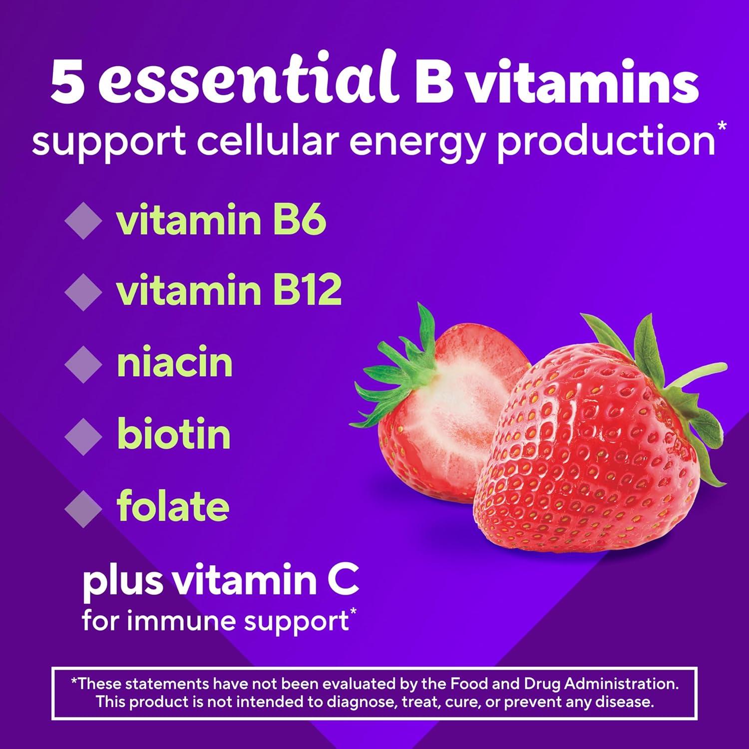 image:imagevitafusion BComplex Gummy Dietary Supplements with 5 B Vitamins to Support Cellular Energy Production 1 Plus Vitamin C Strawberry Flavor 60 Count1 Count Pack of 1