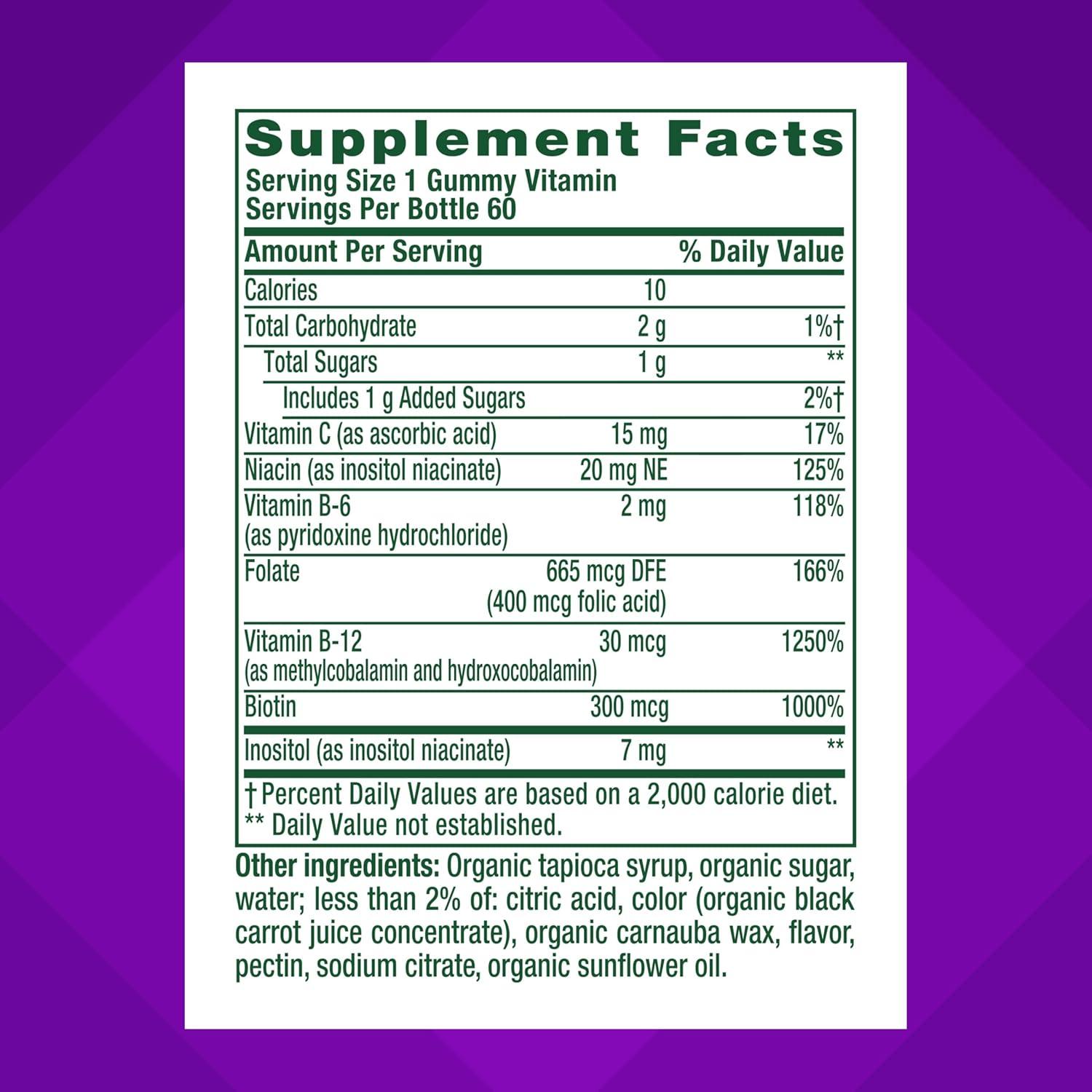 image:imagevitafusion BComplex Gummy Dietary Supplements with 5 B Vitamins to Support Cellular Energy Production 1 Plus Vitamin C Strawberry Flavor 60 Count1 Count Pack of 1