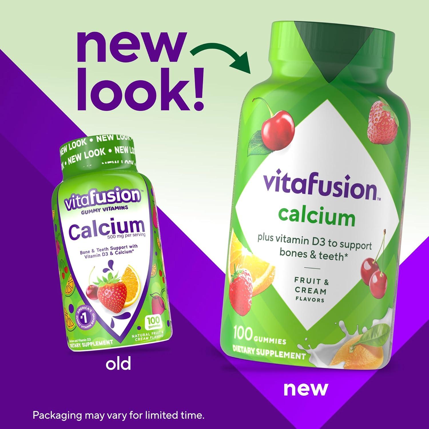 image:imagevitafusion Chewable Calcium Gummy Vitamins for Bone and Teeth Support Calcium Gummies Fruit and Cream Flavor 100 Count 50 Day SupplyCalcium