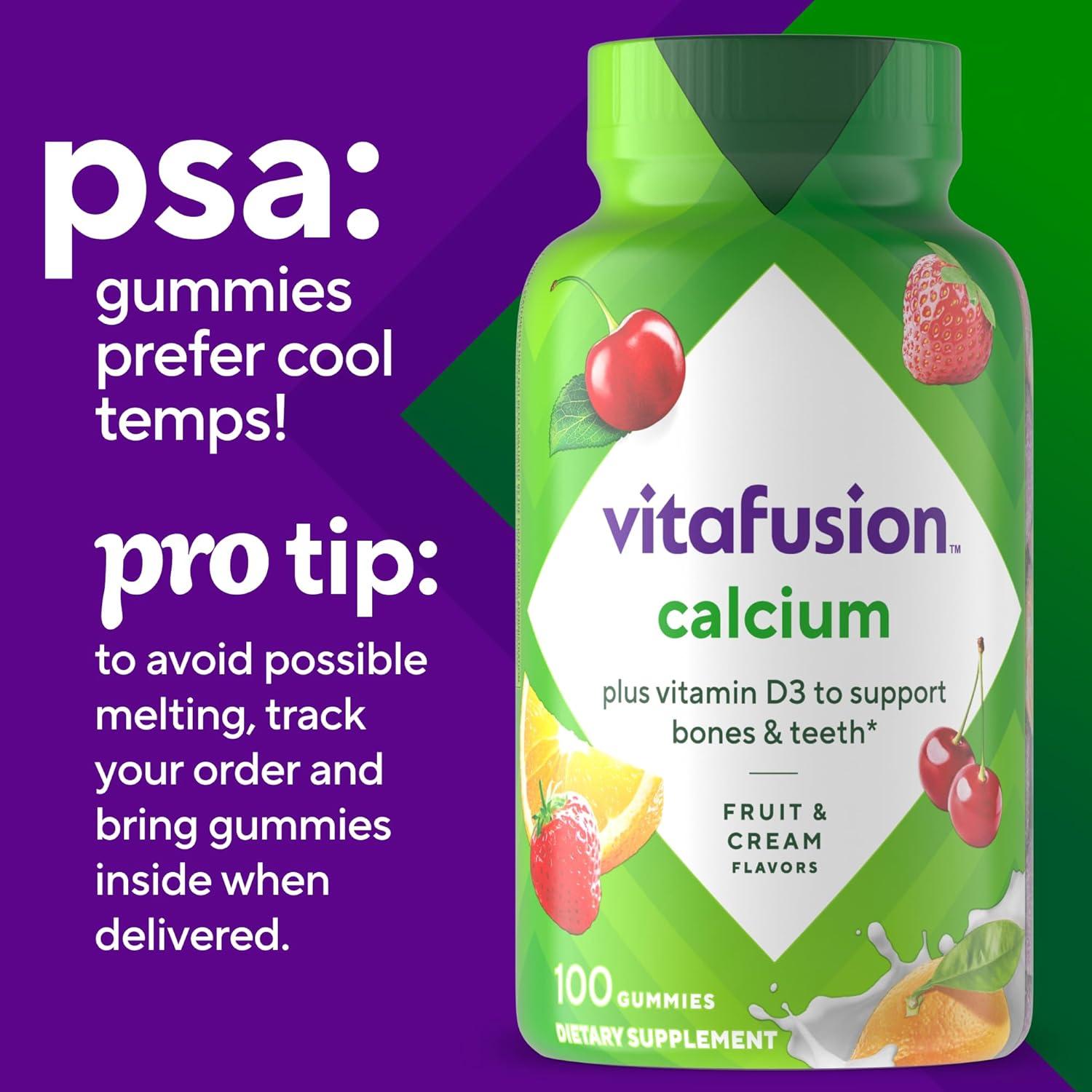 image:imagevitafusion Chewable Calcium Gummy Vitamins for Bone and Teeth Support Calcium Gummies Fruit and Cream Flavor 100 Count 50 Day SupplyCalcium