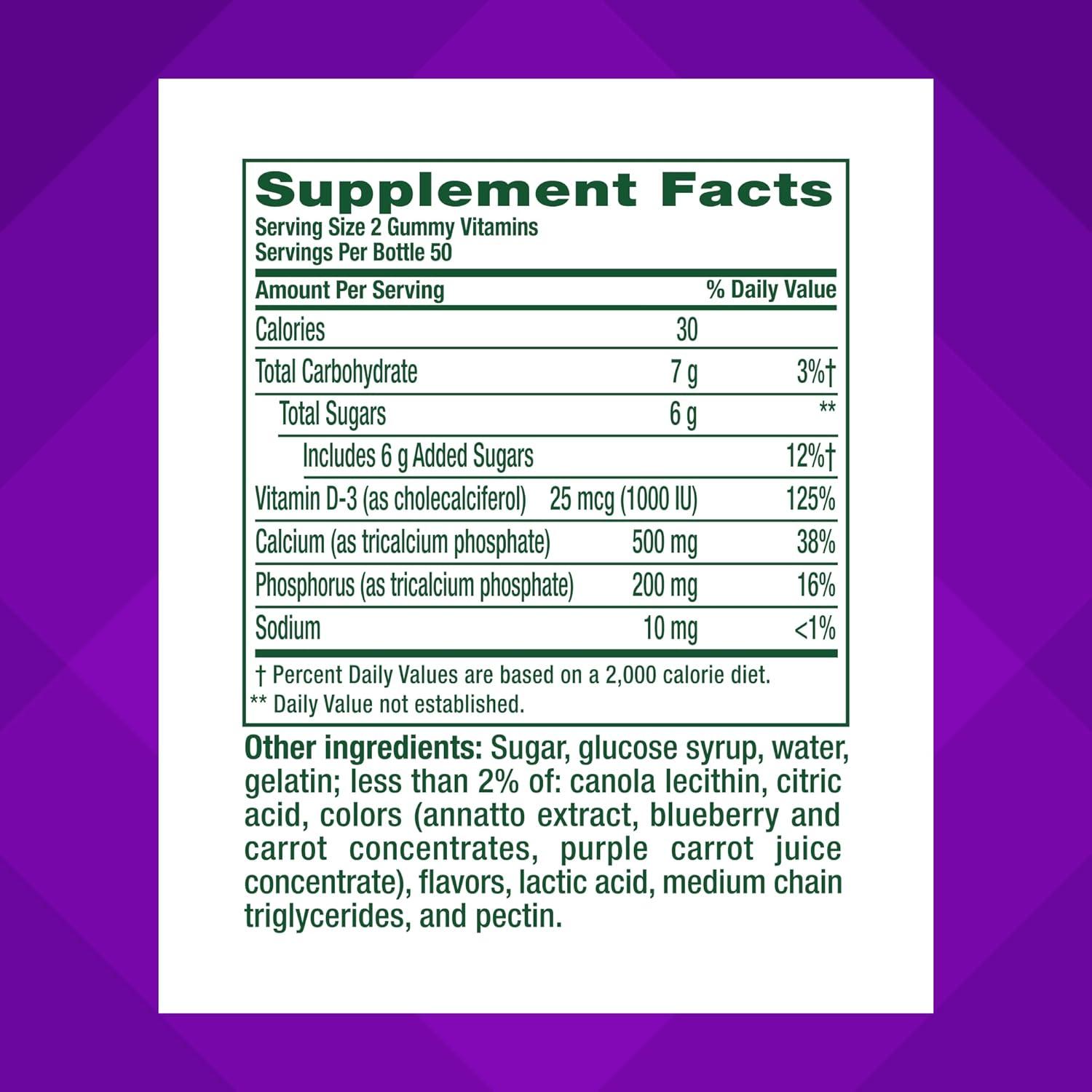 image:imagevitafusion Chewable Calcium Gummy Vitamins for Bone and Teeth Support Calcium Gummies Fruit and Cream Flavor 100 Count 50 Day SupplyCalcium