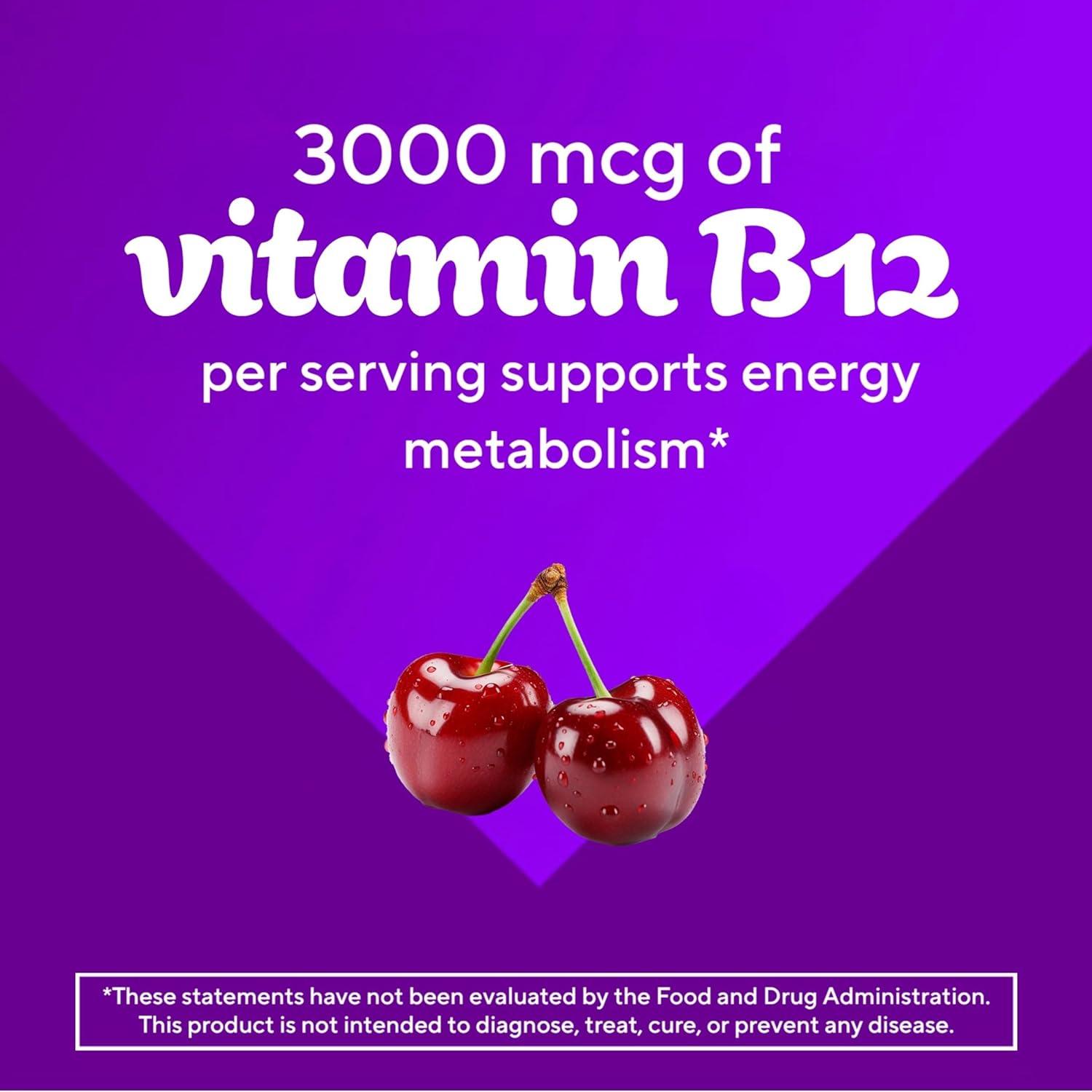 image:imagevitafusion Extra Strength Vitamin B12 Gummies Supports Energy Metabolism and Nervous System Health Support Gummy Vitamin Supplement for Women and Men Cherry Flavor 45 Day Supply 90 CountVitamin B12